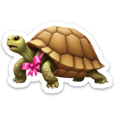 tortoise with a pink bow sticker