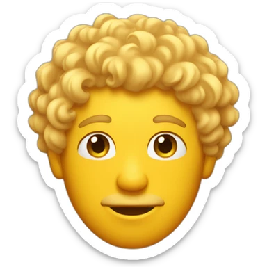 sunburn face curly blond man sticker