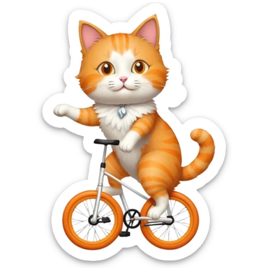 Cat riding a unicycle  sticker