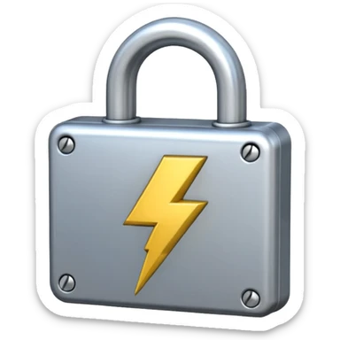 padlock emoji with a lightning bolt overlaid  sticker