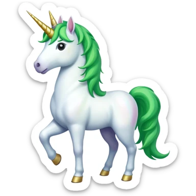 unicorn, full-length, green mane sticker