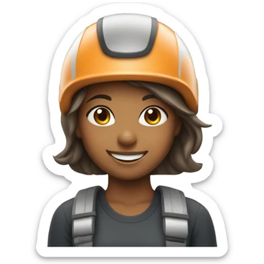 smiling girl in helmet outdoors sticker
