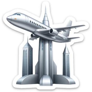 Towers and plane sticker