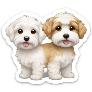 Two maltipoos white and caramel  sticker