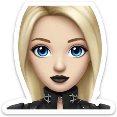 hyper realistic goth blonde blue eyes victoria secret model sticker