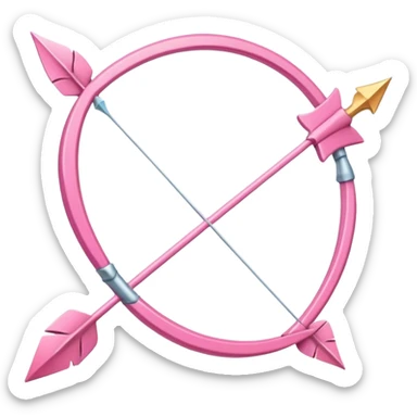 Pink cupids bow and arrow sticker
