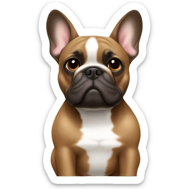 french bulldog, brown with bak on the muzzle sticker