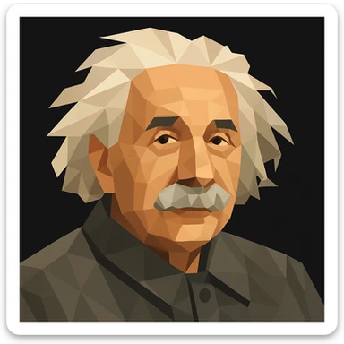 Turn the figure in this picture to an avatar. Low-poly flat style. Pure black background sticker