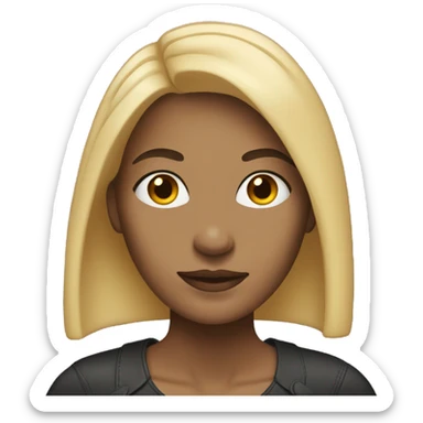 woman with medium length straight blonde hair sticker
