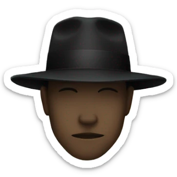 A head with a Black Hat And you Cant See His Face sticker