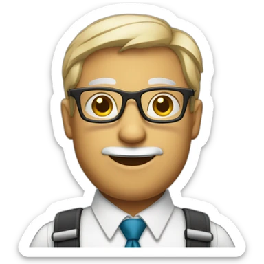 businessman with glasses and suspenders sticker