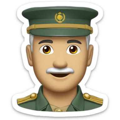 Un general des forces armées royales militaire (avec tenu beige et étoile marocain sur la casquette)(expl; General Ouarak) sticker