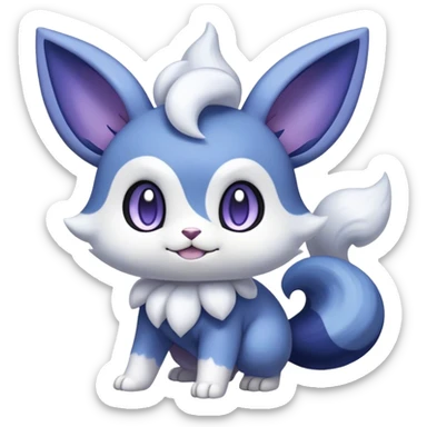 Minccino-Espurr-Meowstic-creature-hybrid, full body  sticker
