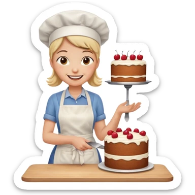 Cooking food cake maker sticker