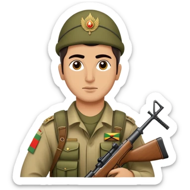 Kurdish warrior Peshmerga with rifle and traditional clothing sticker