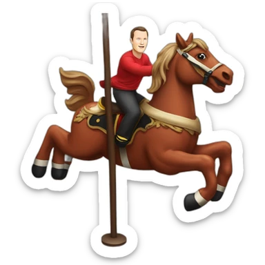 Jonathan Toews riding a merry go round sticker
