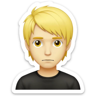 Make an yellow man like this 🙄 and make him have emo hairs sticker