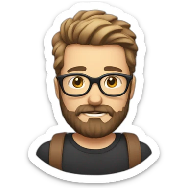 Dan with hipster beard and glasses sticker