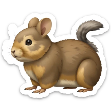 American pika animal with gray-brown fur and no tail on all fours sticker
