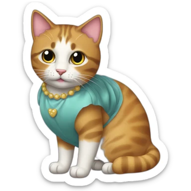 Cat wearing a dress sticker