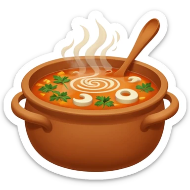 soup in clay, no spoon sticker