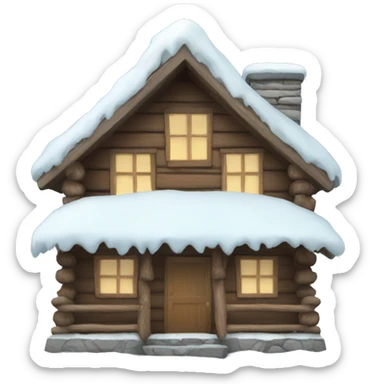 Snowy cabin sticker
