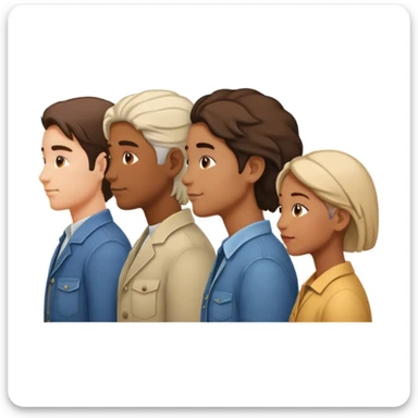 A line of people in profile, one behind the other sticker