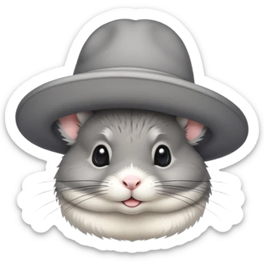 Chinchilla with hat sticker