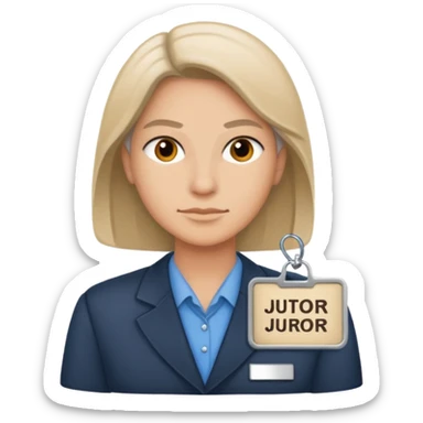 civilian juror with nametag sticker