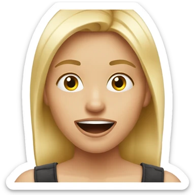 blonde girl being crazy sticker