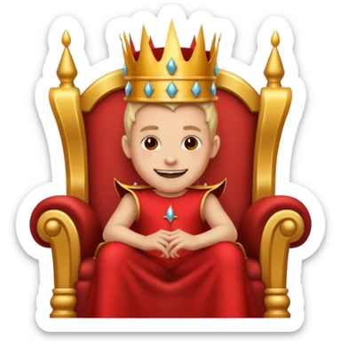 Creer une emoji qui est heureuse est diabolique avec curonne et trône  sticker