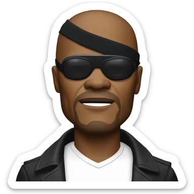 Samuel L Jackson as Nick Fury with eye patch sticker