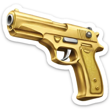 Gold gun sticker