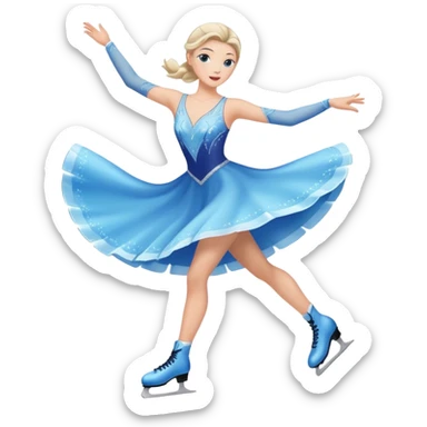 buz pıstının ustunde kayan,yarısma ıcın elbıse gıymıs ve artıstık hareketler yapan kadın emojısı  sticker