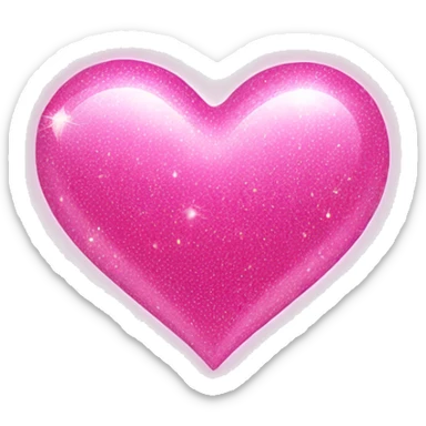 pink heart with sparkle sticker