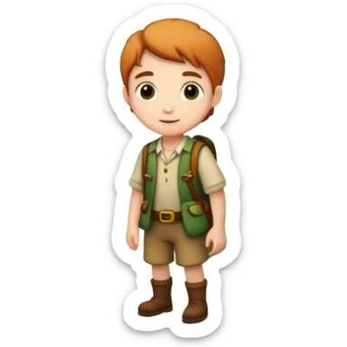 person exploring an enchanted forest sticker