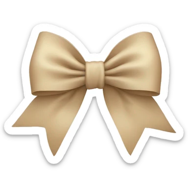 beige bow sticker