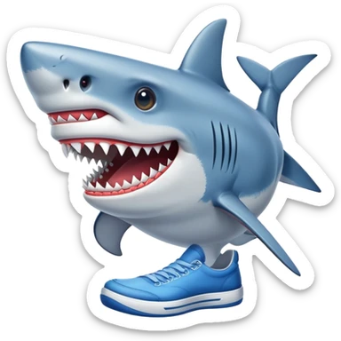 Shark Wearing Blue Shoes sticker