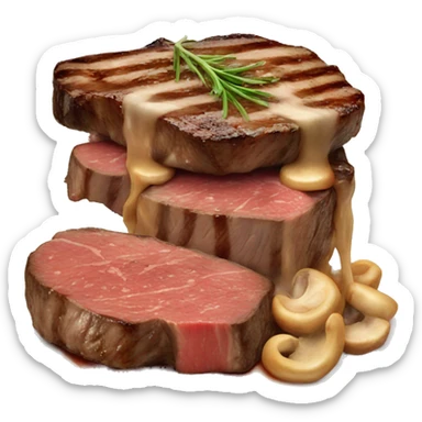 steak smothered with mushrooms sticker