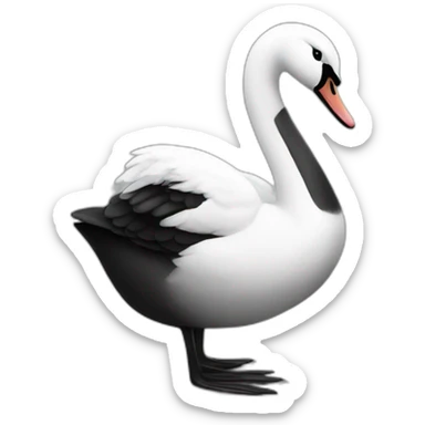 cisnes uno blanco y negro sticker