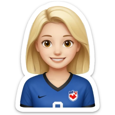 girl watching football game sticker