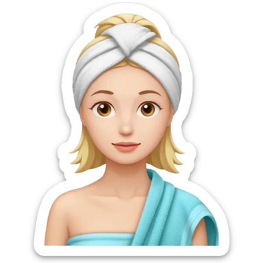 Mujer con toalla de spa sticker