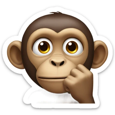 Monkey covering its mouth with its hand  sticker