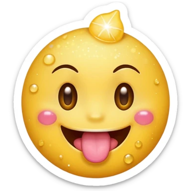 hungry emoji with sparkles sticker