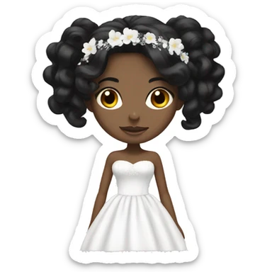 with black hair on white skinbride with black hair sticker