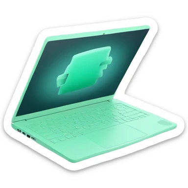 Mint green laptop  sticker
