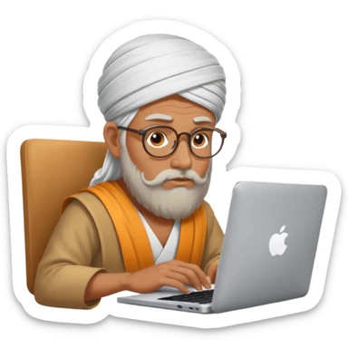 a guru working on his mac sticker