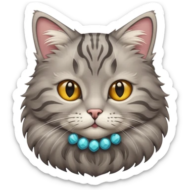 grey tabby cat sticker