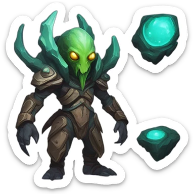alien mountain creature scifi roguelike rpg style inspired by slay the spire digital art sticker