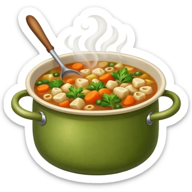 pot with soup sticker